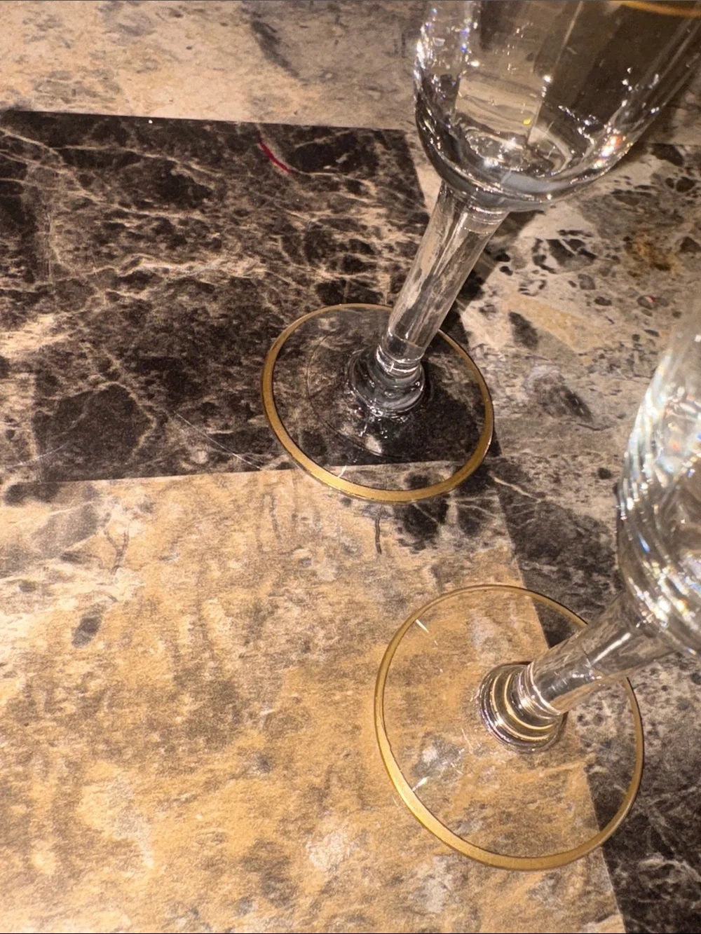 Vintage Elegant Gold-Trimmed Crystal Liqueur Glasses - Set of 6